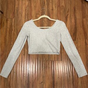 Brandy Melville Light Gray Long Sleeve Top